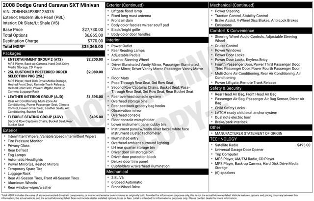 dodge grand caravan 2008 2D8HN54P38R125375 image dodge grand caravan 2008 2D8HN54P38R125375 image